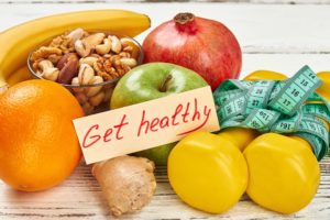Get healthy card and fruits