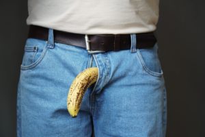 impotence or erectile dysfunction concept with banana penis